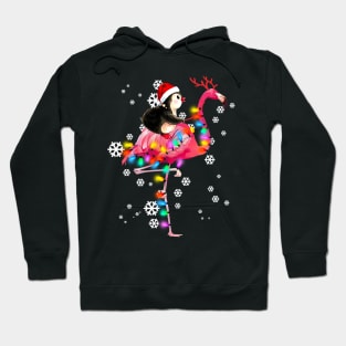 Penguin riding Flamingo Christmas Hoodie